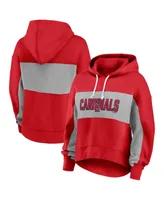 Women's Fanatics Red St. Louis Cardinals Filled Stat Sheet Pullover Hoodie