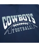 Men's Mitchell & Ness Navy Dallas Cowboys Pre-Game Short Sleeve Pullover Hoodie