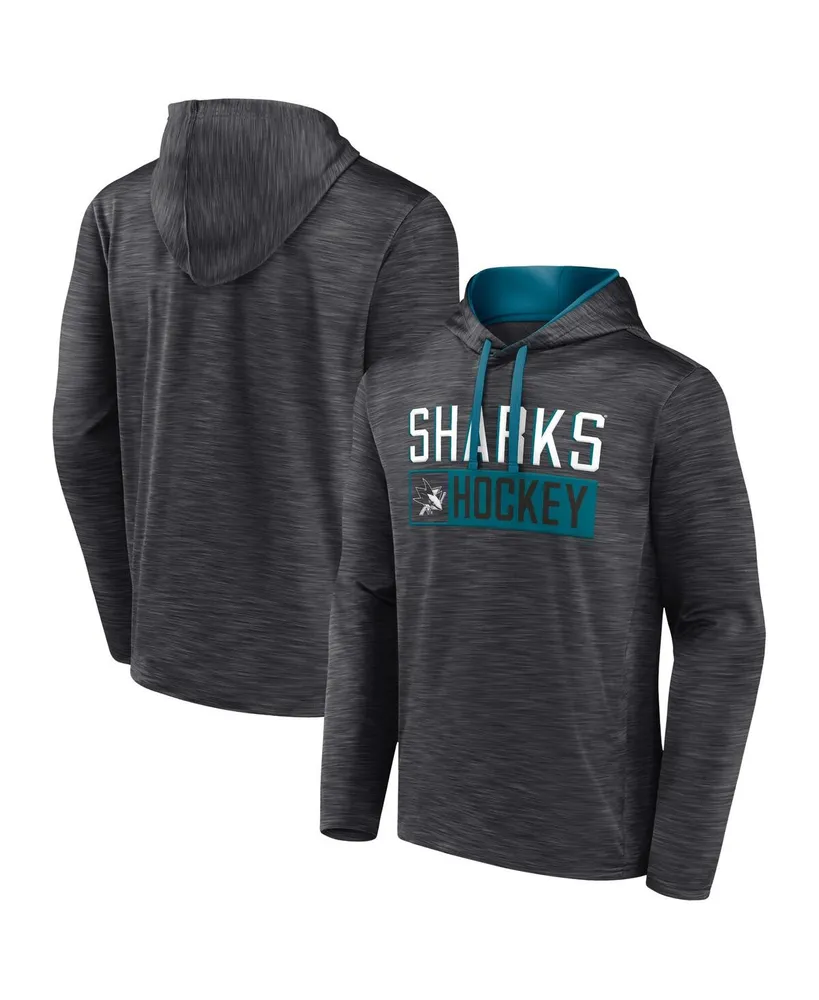 Men's Fanatics Heather Charcoal San Jose Sharks Close Shave Pullover Hoodie