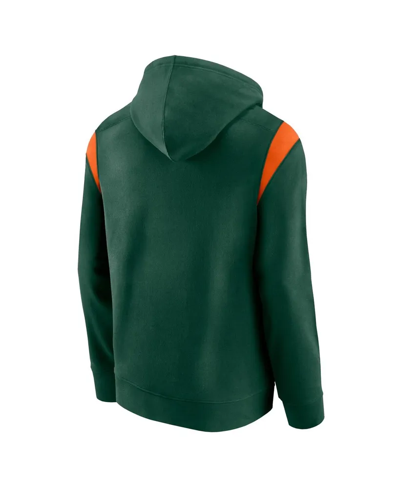 Men's Fanatics Green Miami Hurricanes Gym Rat Pullover Hoodie