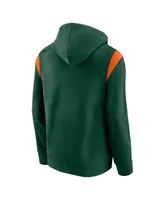 Men's Fanatics Green Miami Hurricanes Gym Rat Pullover Hoodie