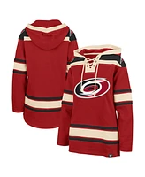 Women's '47 Brand Red Carolina Hurricanes Superior Lacer Pullover Hoodie