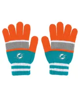 Women's Wear by Erin Andrews Miami Dolphins Stripe Glove and Scarf Set