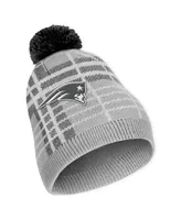 Women's Wear by Erin Andrews New England Patriots Plaid Knit Hat with Pom and Scarf Set