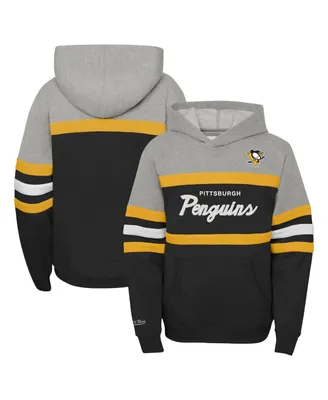 Big Boys Mitchell & Ness Gray Pittsburgh Penguins Head Coach Pullover Hoodie