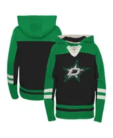 Big Boys Black Dallas Stars Ageless Revisited Lace-Up V-Neck Pullover Hoodie