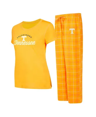 Women's Concepts Sport Tennessee Orange, White Volunteers Arctic T-shirt and Flannel Pants Sleep Set
