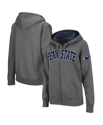 Women's Colosseum Charcoal Penn State Nittany Lions Arched Name Full-Zip Hoodie