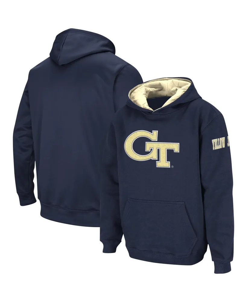 Big Boys Colosseum Navy Georgia Tech Yellow Jackets Big Logo Pullover Hoodie