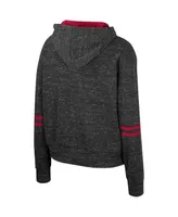 Women's Colosseum Charcoal Indiana Hoosiers Catherine Speckle Pullover Hoodie