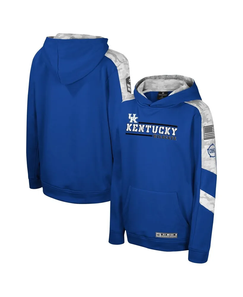 Big Boys Colosseum Royal Kentucky Wildcats Oht Military-Inspired Appreciation Cyclone Digital Camo Pullover Hoodie