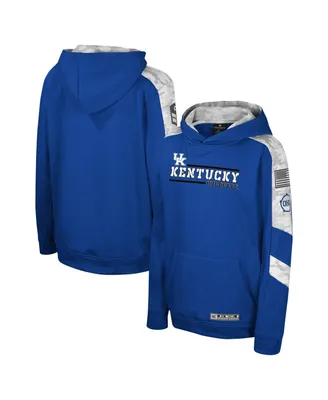 Big Boys Colosseum Royal Kentucky Wildcats Oht Military-Inspired Appreciation Cyclone Digital Camo Pullover Hoodie