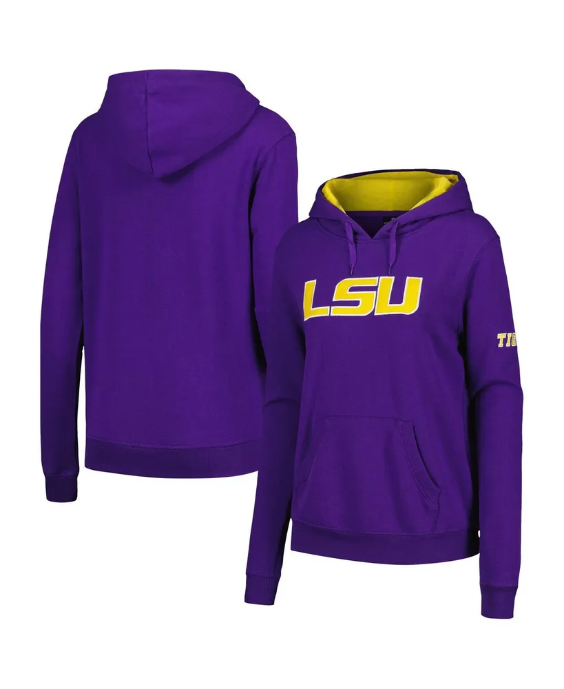 Women's Stadium Athletic Purple Lsu Tigers Big Logo Pullover Hoodie