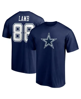 Men's Fanatics CeeDee Lamb Navy Dallas Cowboys Team Player Icon Name and Number T-shirt