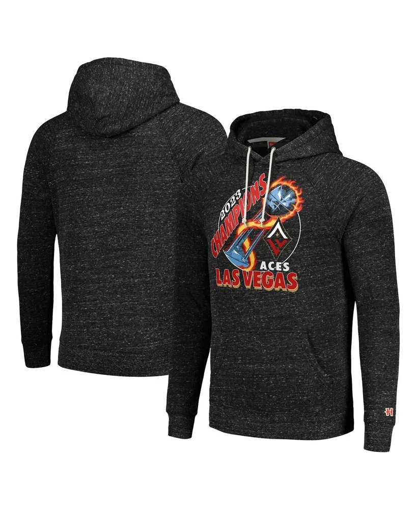 Men's and Women's Homage Charcoal Las Vegas Aces 2023 Wnba Finals Champions Trophy Tri-Blend Pullover Hoodie