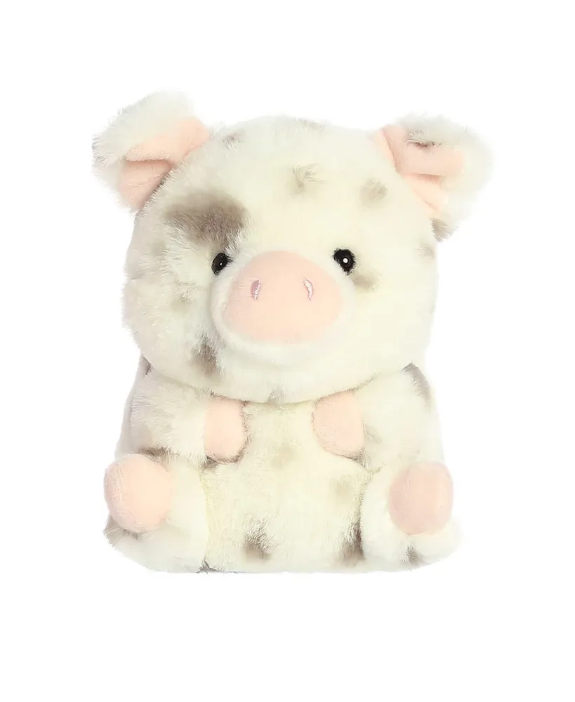 Aurora Mini Periwinkle Pig Rolly Pet Round Plush Toy White 6