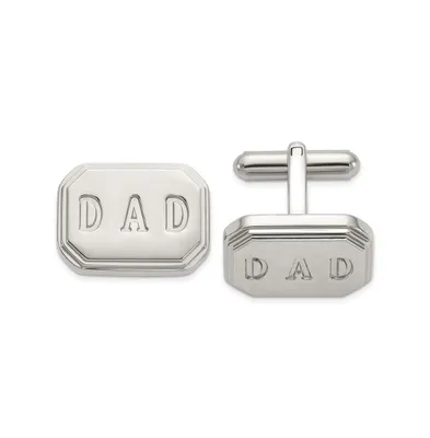 Chisel Stainless Steel Polished Enameled Dad Cufflinks
