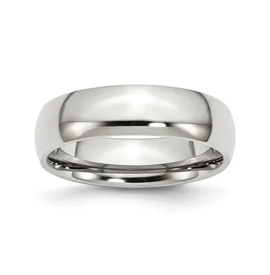 Chisel Stainless Steel Polished 6mm Half Round Band Ring