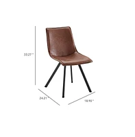 Modern Pu Leather Dining Chair with Metal Legs,Set of