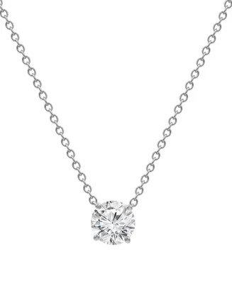 Badgley Mischka Certified Lab Grown Diamond Solitaire Pendant Necklace (1-1/2 ct. t.w.) in 14k Gold, 16" + 2" extender