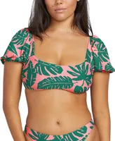 Volcom Juniors' Leaf Ur Life Square-Neck Crop Bikini Top