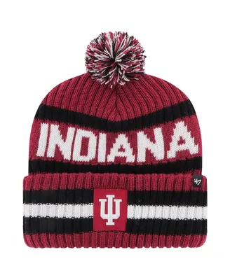 Men's '47 Brand Crimson Indiana Hoosiers Bering Cuffed Knit Hat with Pom