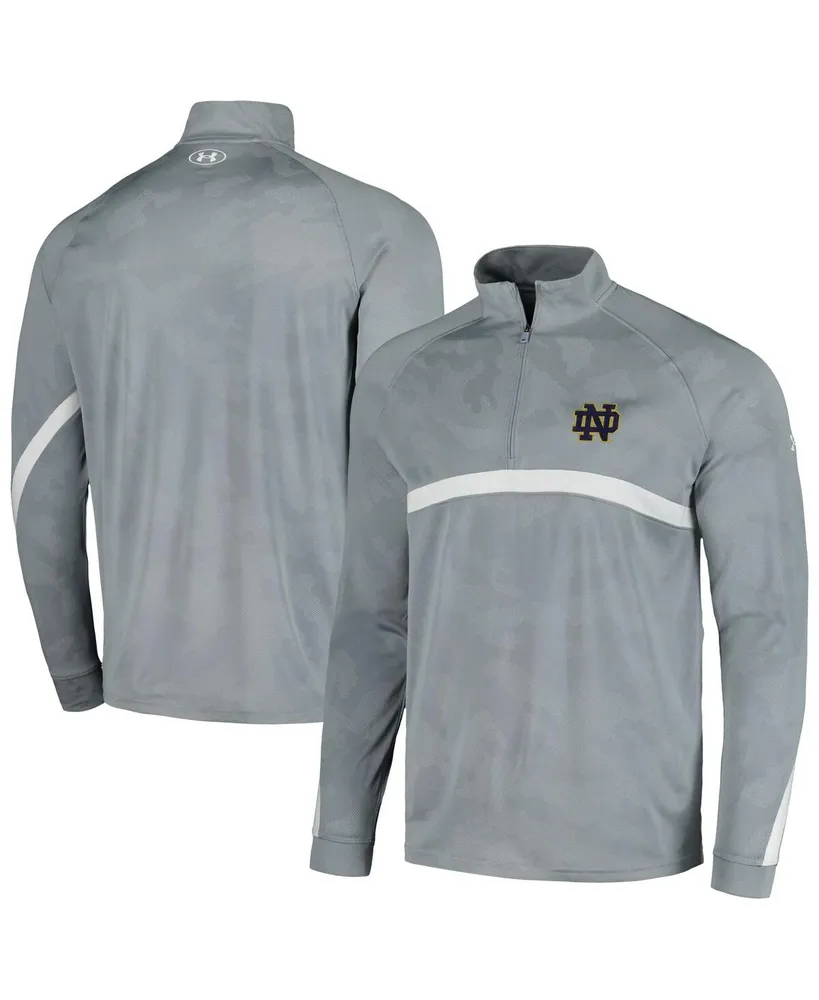 Mens UNDER ARMOUR H-Gray Notre Dame Fighting Irish Men's Unstoppable Fleece  Full-Zip