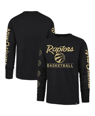 Men's '47 Brand Black Toronto Raptors 2023/24 City Edition Triplet Franklin Long Sleeve T-shirt