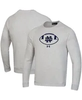 Men's Under Armour Ash Notre Dame Fighting Irish Football Coaches Rival Raglan Pullover Sweatshirt