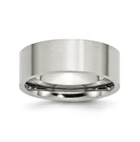 Chisel Stainless Steel Brushed 8mm Flat Band Ring