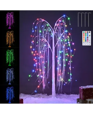 5 Ft Willow Tree Light 216 Rgb Led Color Changing Home Outdoor Christmas Decor