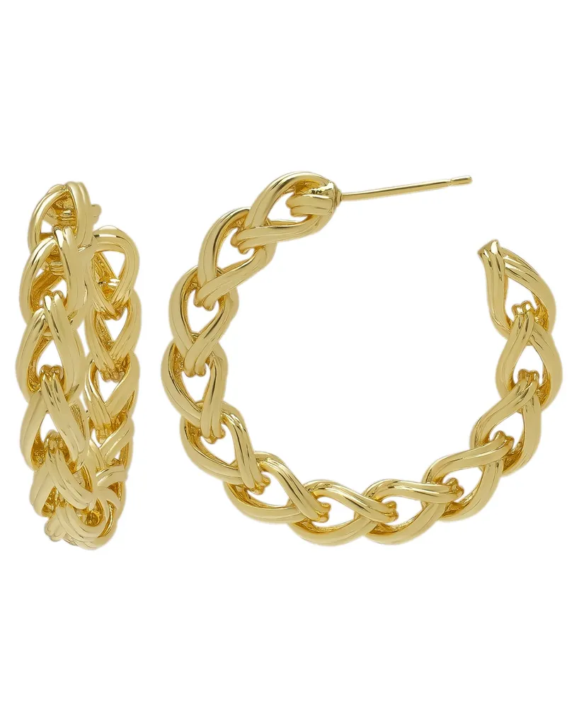 Macy's 14K Gold Plated Braided "C" Hoop Earring