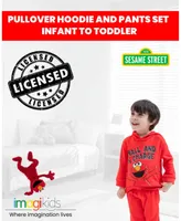 Sesame Street Elmo Cookie Monster Boy's Fleece Pullover Hoodie and Pants Outfit Set Toddler