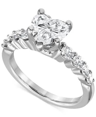 Badgley Mischka Certified Lab Grown Diamond Heart Engagement Ring (2 ct. t.w.) in 14k Gold