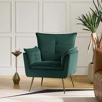 Velvet Accent Chair with Gold Legs for Living Room Bedroom