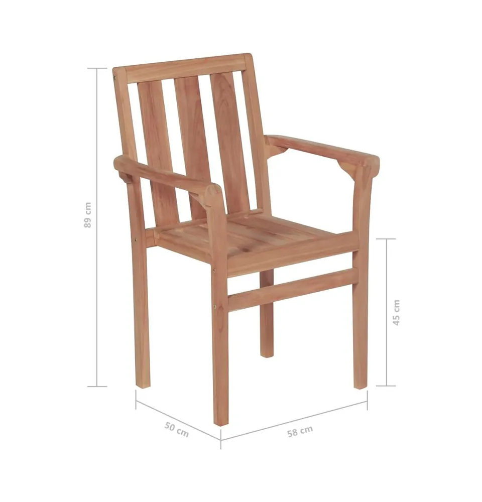 Stackable Patio Chairs pcs Solid Teak Wood