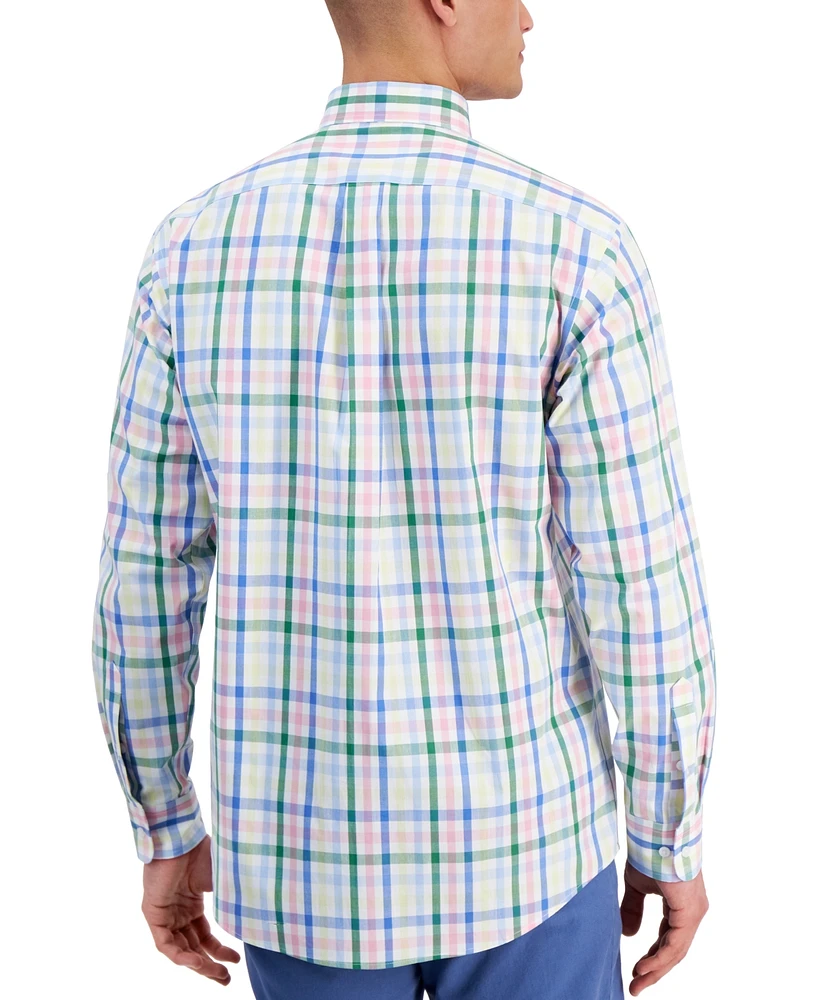 Club Room Men's Regular-Fit Multicolor Plaid Dress Shirt, Created for Macy's