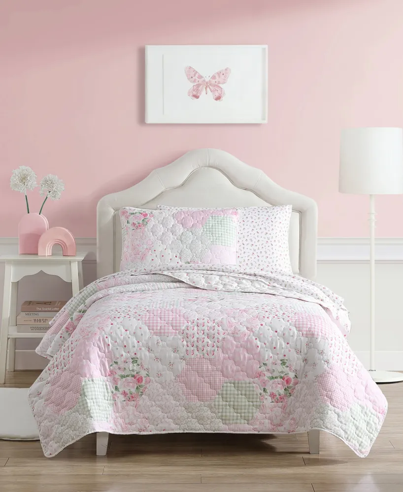 Laura Ashley Brighton Cotton Reversible Piece Quilt Set