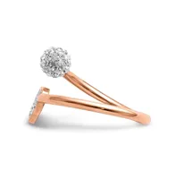 Chisel Stainless Steel Rose Ip-plated Preciosa Crystal Heart Ring