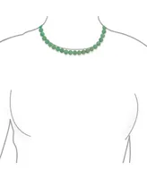 Bling Jewelry Plain Simple Smooth Classic Matte Moss Green Natural Aventurine Round 10MM Bead Strand Necklace Silver Plated Toggle Clasp Inch