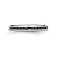Chisel Stainless Steel Polished 4mm Black Cz Ring
