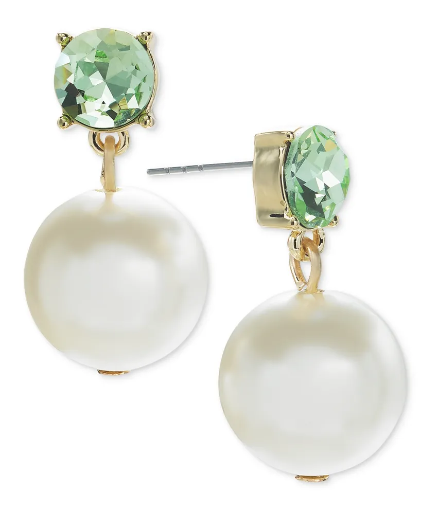 On 34th Color Crystal & Imitation Pearl Drop Earrings, Created for Macy's