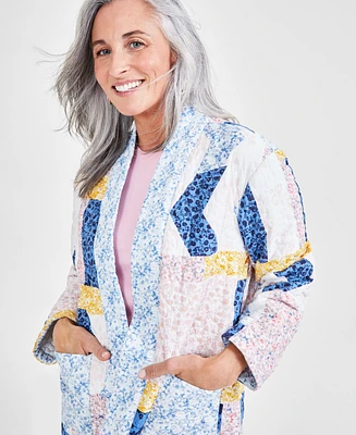 Style & Co Petite Cotton Quilted Patchwork Jacket, Created for Macy's
