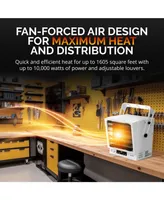 Newair Hardwired 240v Electric Workshop Garage Heater 10,000W Powerful Fan-Forced Rapid Heat for Ceiling, Wall or Counter Mount,Heats up to 1605 sq.ft