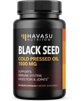 Havasu Nutrition Black Seed Oil Nigella Sativa Capsules, Cold Pressed Organic Black Cumin Seed Oil for Hair Skin and Metabolism Support, Havasu, 90ct