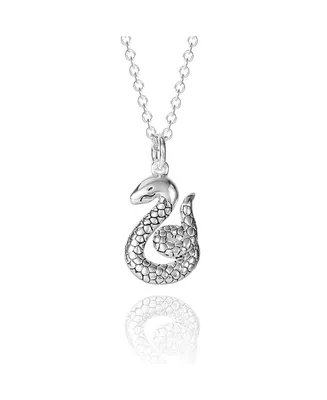 Harry Potter Womens Silver Flash Plated Nagini Snake Necklace, 18''