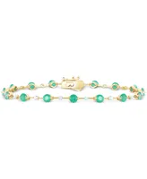 Emerald (2-1/8 ct. t.w.) & Diamond (1/2 Bracelet 14k Gold (Also Ruby Sapphire)