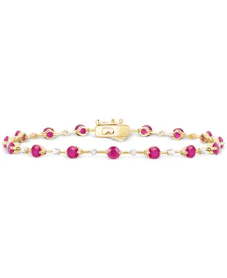 Emerald (2-1/8 ct. t.w.) & Diamond (1/2 Bracelet 14k Gold (Also Ruby Sapphire)