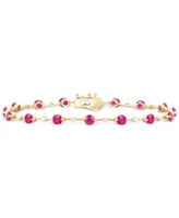 Emerald (2-1/8 ct. t.w.) & Diamond (1/2 Bracelet 14k Gold (Also Ruby Sapphire)