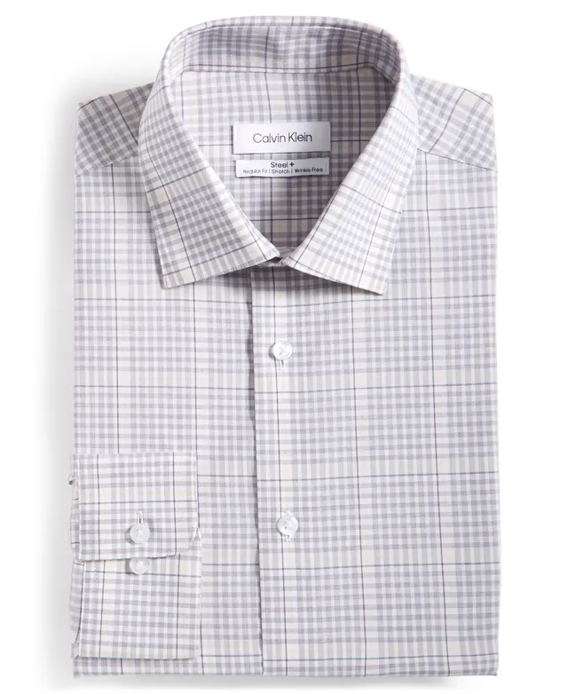 Calvin Klein Men's Regular-Fit Stretch Performance Check Dress Shirt